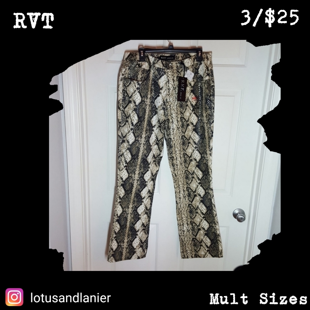 Revolt Jeans co.,size 18, snake skin design